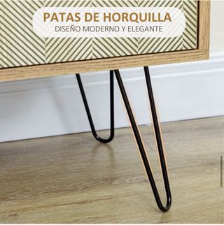 Cómoda 4 cajones madera y metal