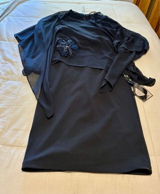 Vestido azul Woman El Corte Inglés con flor