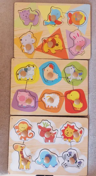 Rompecabezas de madera con animales