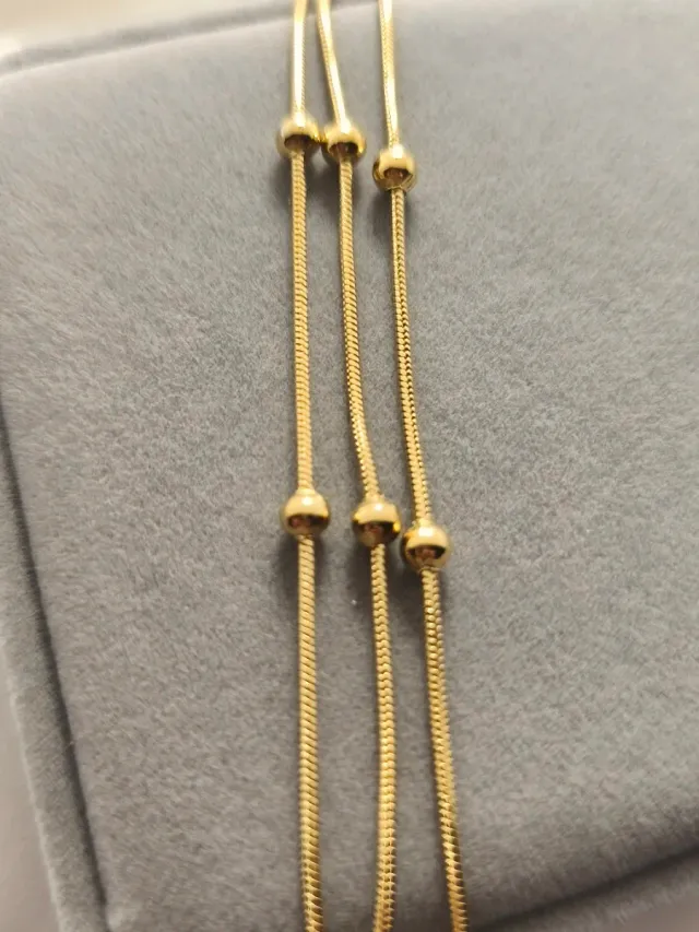 Pulsera Chapada Oro 18k Múltiples Cadenas