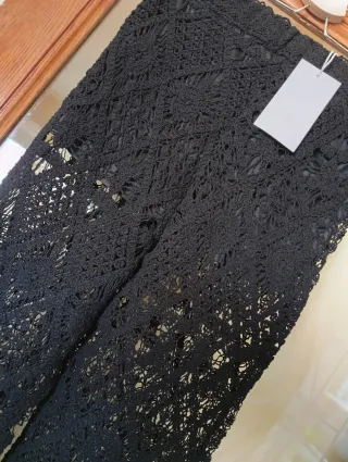 Pantalón negro crochet