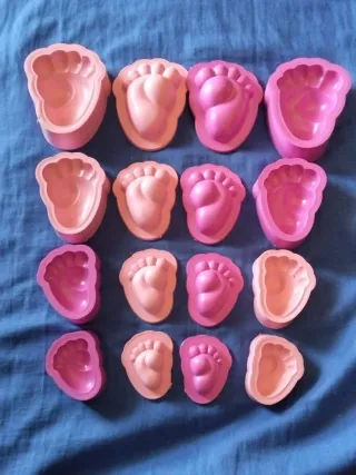 Lote moldes pies bebé 4 tamaños