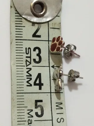 Pendientes plata de ley gato y huella