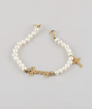 Pulsera oro perlas cultivadas nombre Jenny