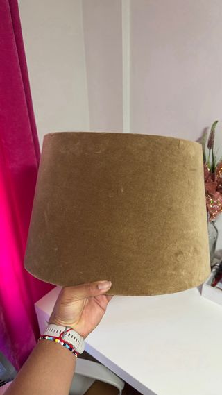 Pantalla lámpara terciopelo marrón
