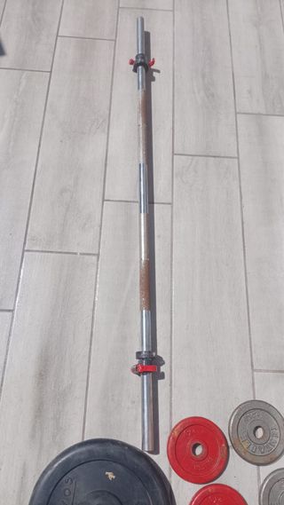 Pesas y Barra SALTER con discos 2x20kg y más