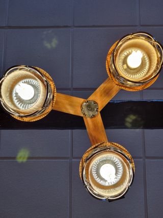 Lámparas madera, forja y cristal