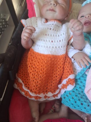 Vestido crochet bebé talla 0-3 meses