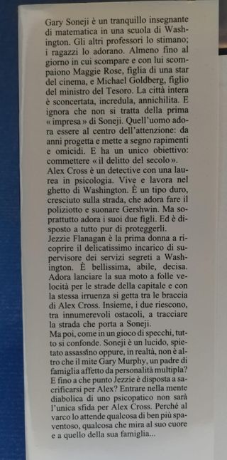 James Patterson Lotto 3 Libri Thriller