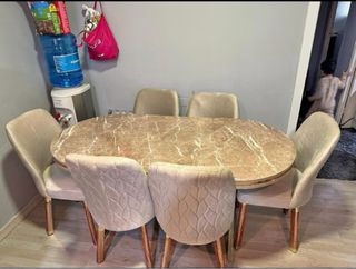 OFERTA Mesa y 6 Sillas Comedor Terciopelo