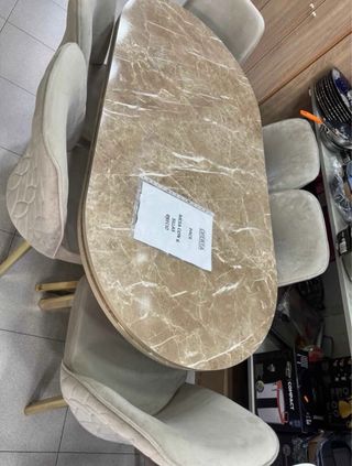 OFERTA Mesa y 6 Sillas Comedor Terciopelo