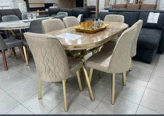 OFERTA Mesa y 6 Sillas Comedor Terciopelo