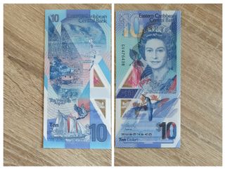 Banconota 10 Dollari 2019 Polimero Caraibi