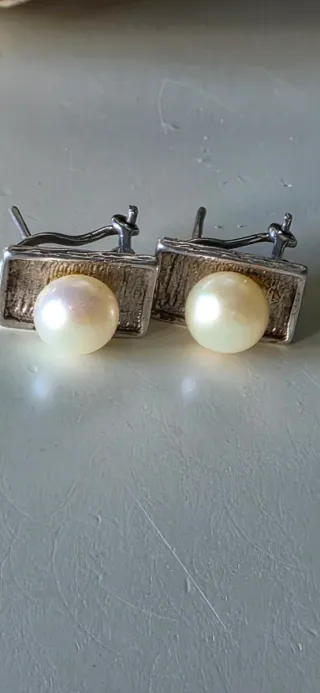 Pendientes de plata y perla
