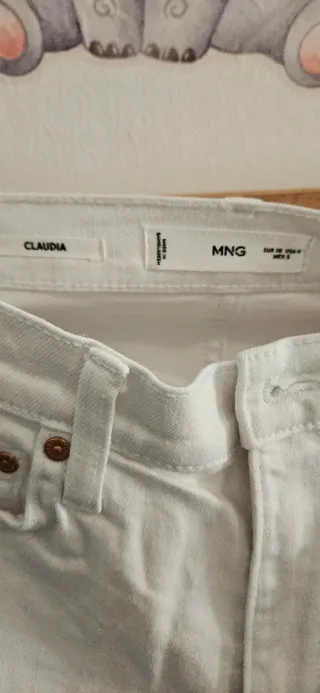 Pantalón blanco Mango Talla 38