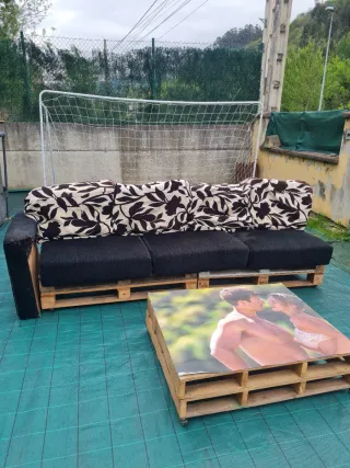 ⭐️Sofá de Palets y mesa de centro para Jardín⭐️