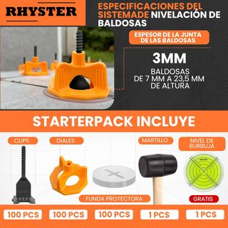 Kit Nivelación Baldosas RHYSTER 3 mm
