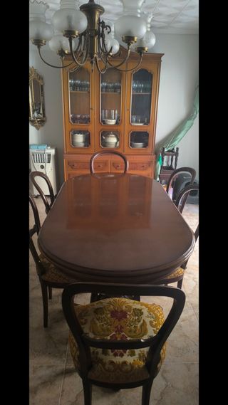 Mesa comedor y 6 sillas tapizadas