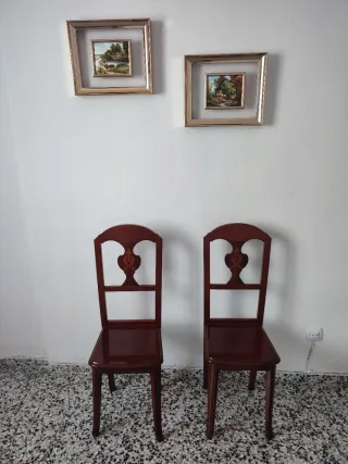 Set 2 Sillas Madera Estilo Clásico