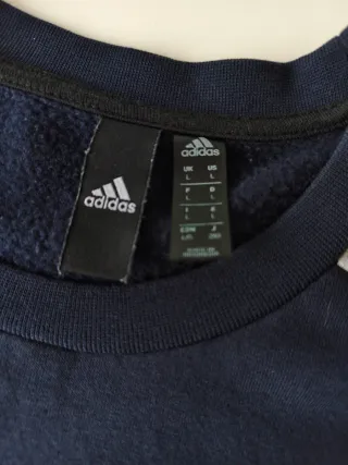 Sudadera Adidas azul marino, de algodón, talla L