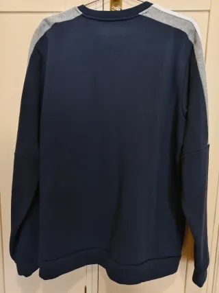Sudadera Adidas azul marino, de algodón, talla L