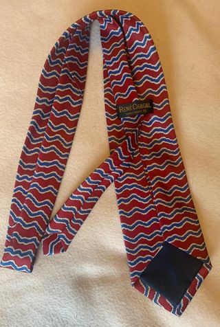 Corbata René Chagal Seda Handmade Vintage Roja