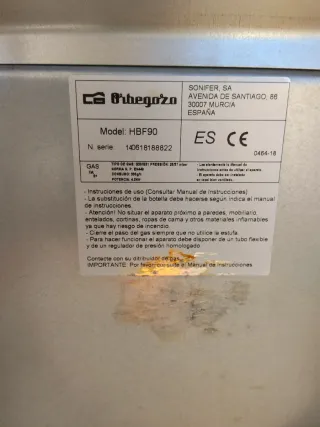 Estufa de gas Orbegozo