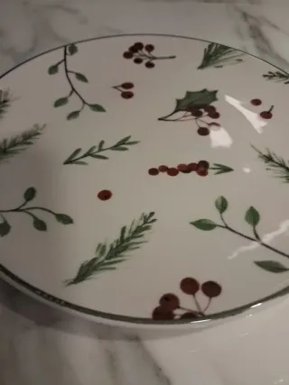 4 Platos Postre Motivos Navidad Cerámica