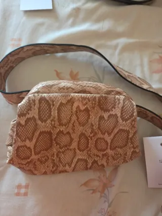 Bolso Riñonera Serpiente Gris/Plata