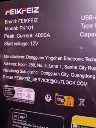 Arrancador Coche 4000A 21800mAh totalmente nuevo