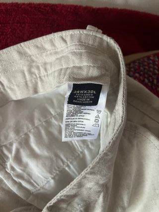Pantalón Nautica de Lino Beige Talla M 34x30