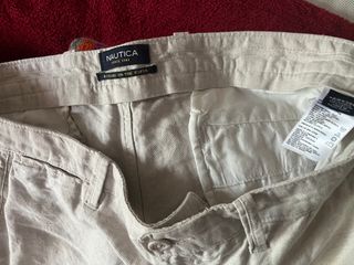 Pantalón Nautica de Lino Beige Talla M 34x30