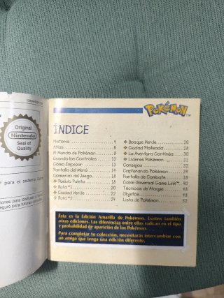 Guía Entrenador Pokémon Amarillo Game Boy