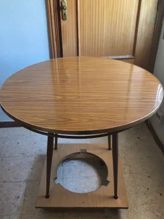Mesa camilla redonda madera y metal