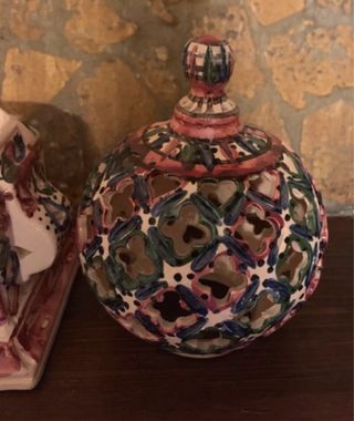 Portacandele in ceramica traforato