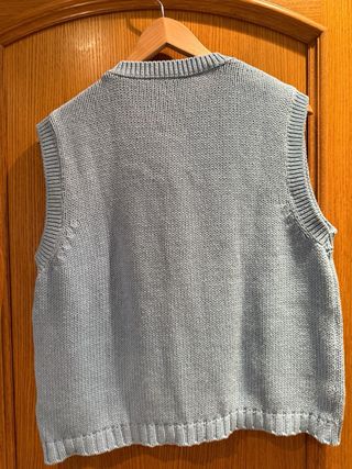 Chaleco de punto Zara rombos azul y amarillo