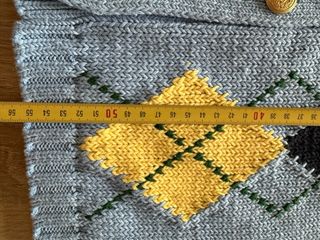 Chaleco de punto Zara rombos azul y amarillo
