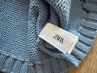 Chaleco de punto Zara rombos azul y amarillo