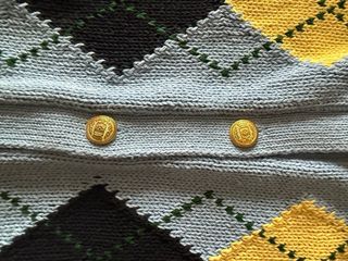 Chaleco de punto Zara rombos azul y amarillo