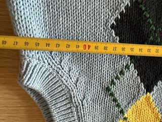 Chaleco de punto Zara rombos azul y amarillo