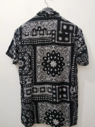 Camicia Clayton stile bandana nera