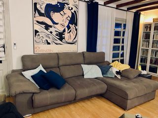 Sofá chaiselongue gris