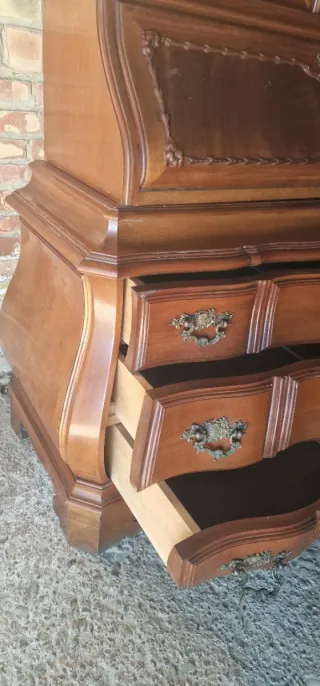 Secreter Buró Holandés Estilo Bombé Madera