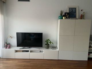 Mueble Besta salón almacenaje blanco