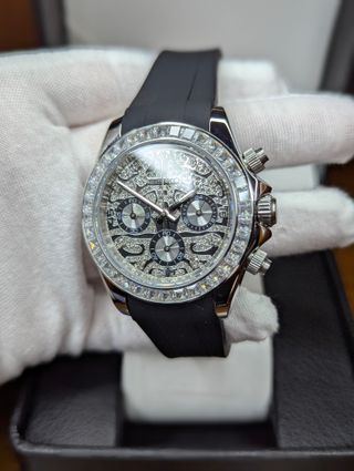 Reloj Seiko Mod Daytona Oyster Gris Plateado Negro