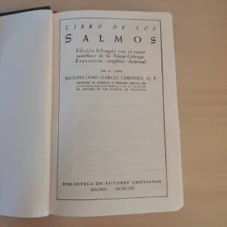 Libro de los Salmos Nácar Colunga 1963