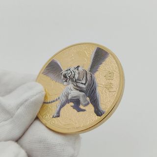 4 MONEDAS DE 40 MM DE ANIMALES MITOLÓGICOS