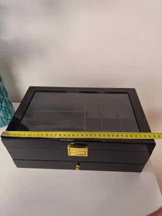 Joyero Negro con Tapa Transparente