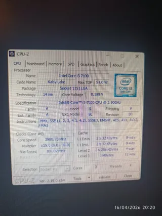 Placa base Gigabyte H110M + i3-7100 + dissipatore