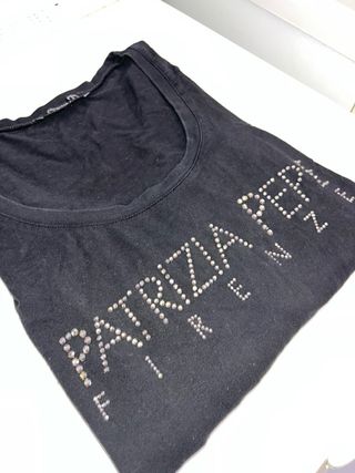 Maglia Patrizia Pepe Manica 3/4 Logo Strass